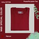 Maroon Round Neck T-Shirt- Plain solid Color