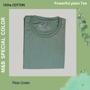 Pista Green Round Neck T-Shirt Plain solid Color