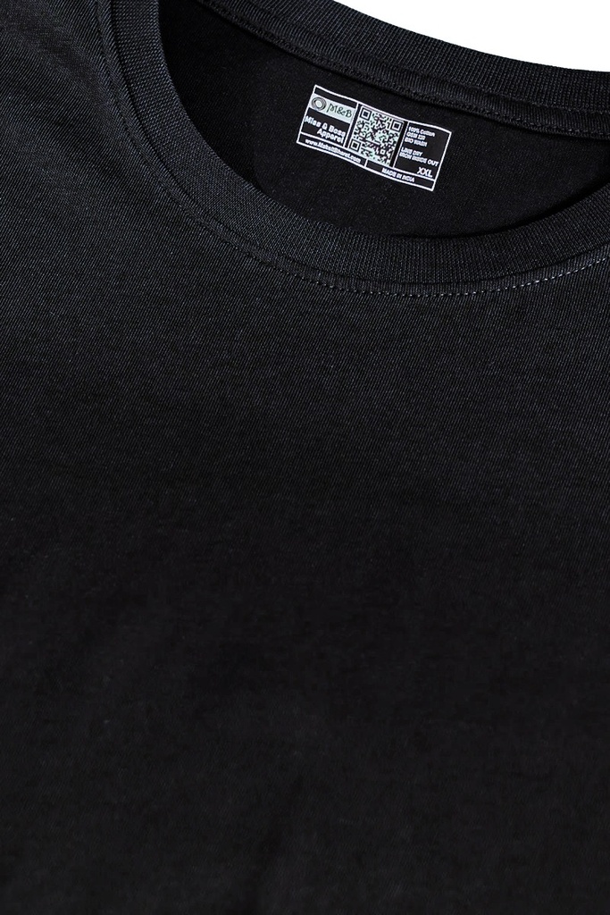 Black- Round Neck T-Shirt Plain solid Color
