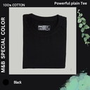 Black- Round Neck T-Shirt Plain solid Color