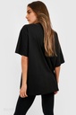 Black Oversized Printed T-Shirt - do not touch me 