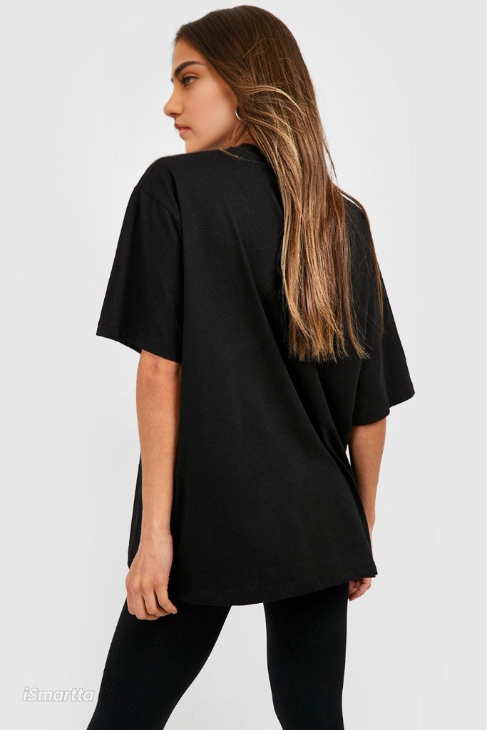 Black Oversized Printed T-Shirt - Take It Easy
