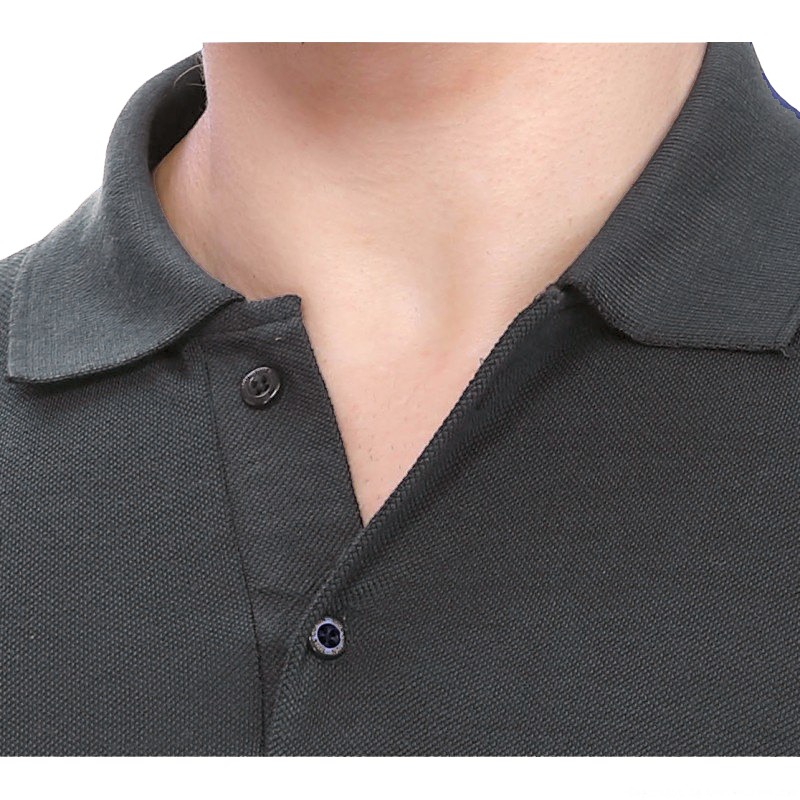 Grey POLO T-Shirt Plain solid Color