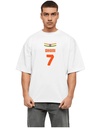 White Oversized Cricket Fun T-Shirt - Dhoni number 7
