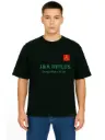 Black Oversized Army T Shirt  - J & K Rifles