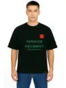 Black Oversized Army T Shirt  - Kumaon Regiment