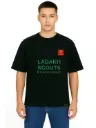 Black Oversized Army T Shirt  - Ladakh Scouts