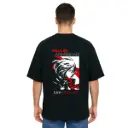 Black Oversized Anime T Shirt  - Titan Attack 1