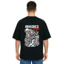 Black Oversized Anime T Shirt  - Titan Attack 3