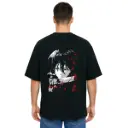 Black Oversized Anime T Shirt  - Titan Attack 4