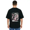 Black Oversized Anime T Shirt  - Titan Attack 12