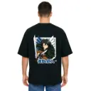 Black Oversized Anime T Shirt  - Titan Attack 15