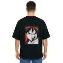 Black Oversized Anime T Shirt  - Titan Attack 16