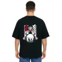 Black Oversized Anime T Shirt  - Titan Attack 18
