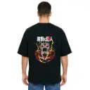 Black Oversized Anime T Shirt  - Titan Attack 19