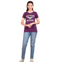 Girls Round-Neck Printed Half Sleeves T-Shirt - Purple