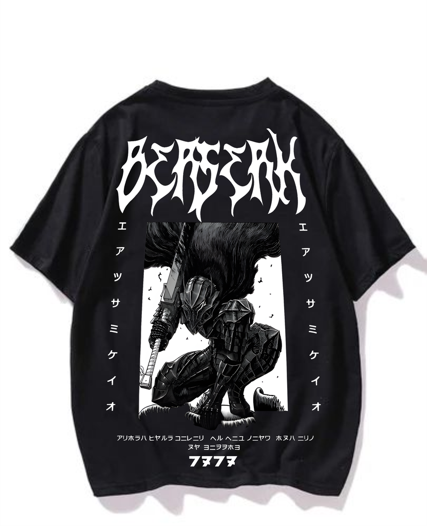 Black Oversized Printed T Shirt -Guts