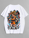 White- Oversized Printed T-Shirt - Goku