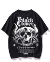Black- Oversized Printed T-Shirt - Clover