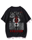 Black- Oversized Printed T-Shirt - Besharak