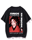 Black- Oversized Printed T-Shirt - Yorichi