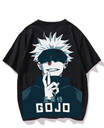 Black- Oversized Printed T-Shirt - Gojo simple