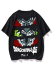 Black- Oversized Printed T-Shirt - Dragon