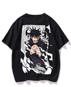 Black- Oversized Printed T-Shirt - 1
