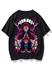 Black- Oversized Printed T-Shirt - X44