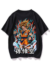 Black- Oversized Printed T-Shirt - Goku