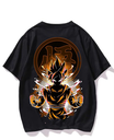 Black- Oversized Printed T-Shirt - Goku anime