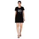 Girls Round-Neck long  Half Sleeves T-Shirt - Black