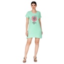 Girls Round-Neck long  Half Sleeves T-Shirt - Ice green