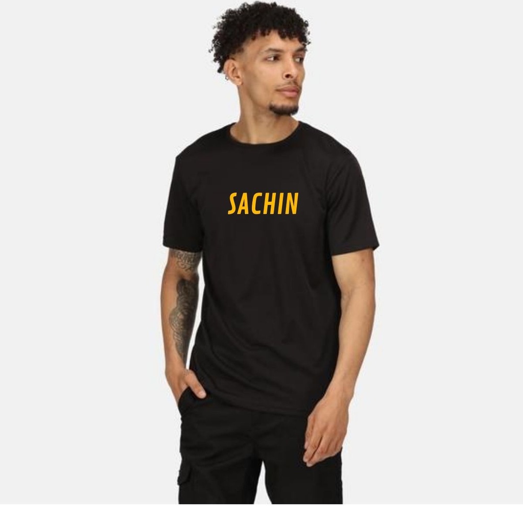 Black- Round Neck T-Shirt - SACHIN 
