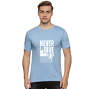 Sky Blue Round Neck T-Shirt - Never give up