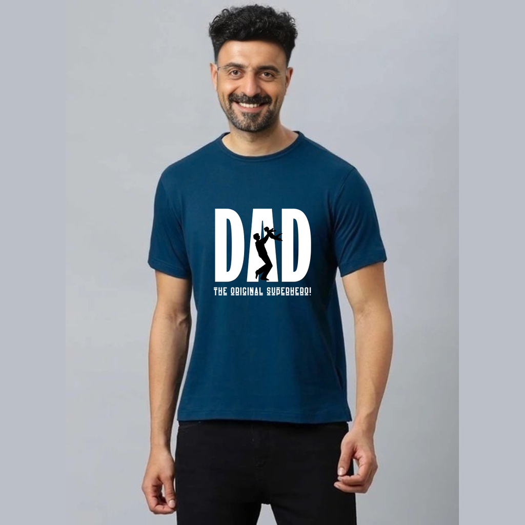 Blue Round Neck T-Shirt - Dad 