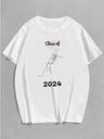 White Oversized Printed T-Shirt - class 2024