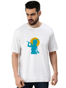 White Oversized devotional  T-Shirt - Sri Krishna