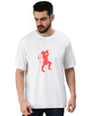 White Oversized devotional T-Shirt - Hanuman