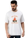 White Oversized workout T-Shirt - On Fire