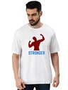 White Oversized workout T-Shirt - Stronger