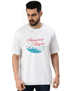 White Oversized Holiday T-Shirt Adventure Begins 