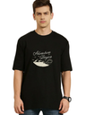 Black Oversized Holiday T-Shirt - Adventure Begins