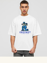 White Oversized Cricket Fun T-Shirt - ICC