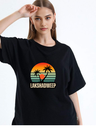 Black Oversized T-Shirt - Lakshadweep Holiday