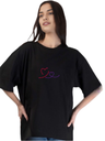 Black Oversized Printed T-Shirt - Love