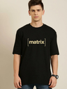Black Oversized Science & Tech T Shirt - Matrix