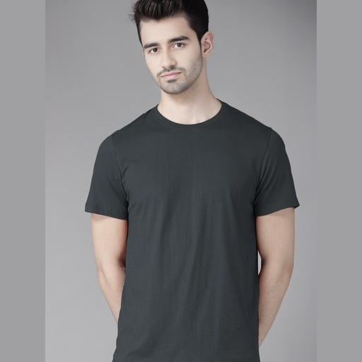 Stone Grey Round Neck T-Shirt