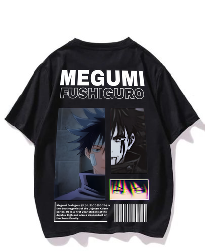 Black- Oversized Printed T-Shirt -Megumi