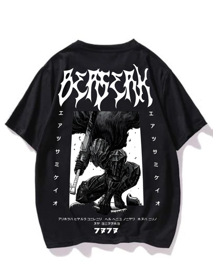 Black Oversized Printed T Shirt -Guts